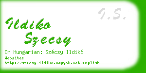 ildiko szecsy business card