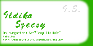 ildiko szecsy business card